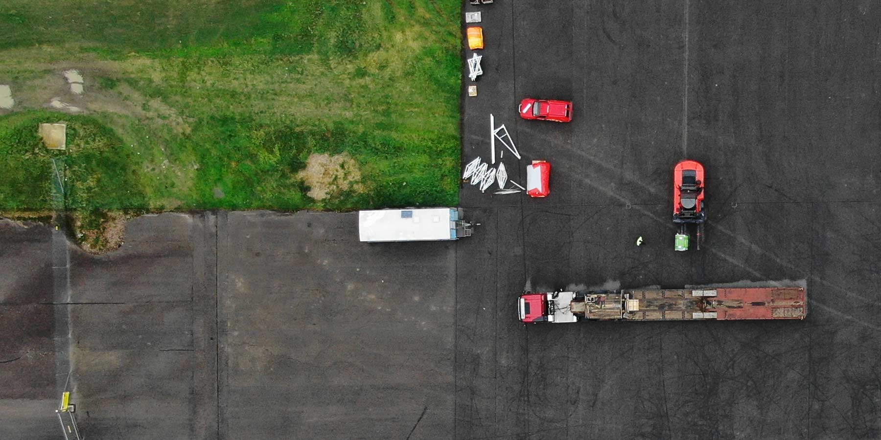Warehouse construction at the F-13 airfield