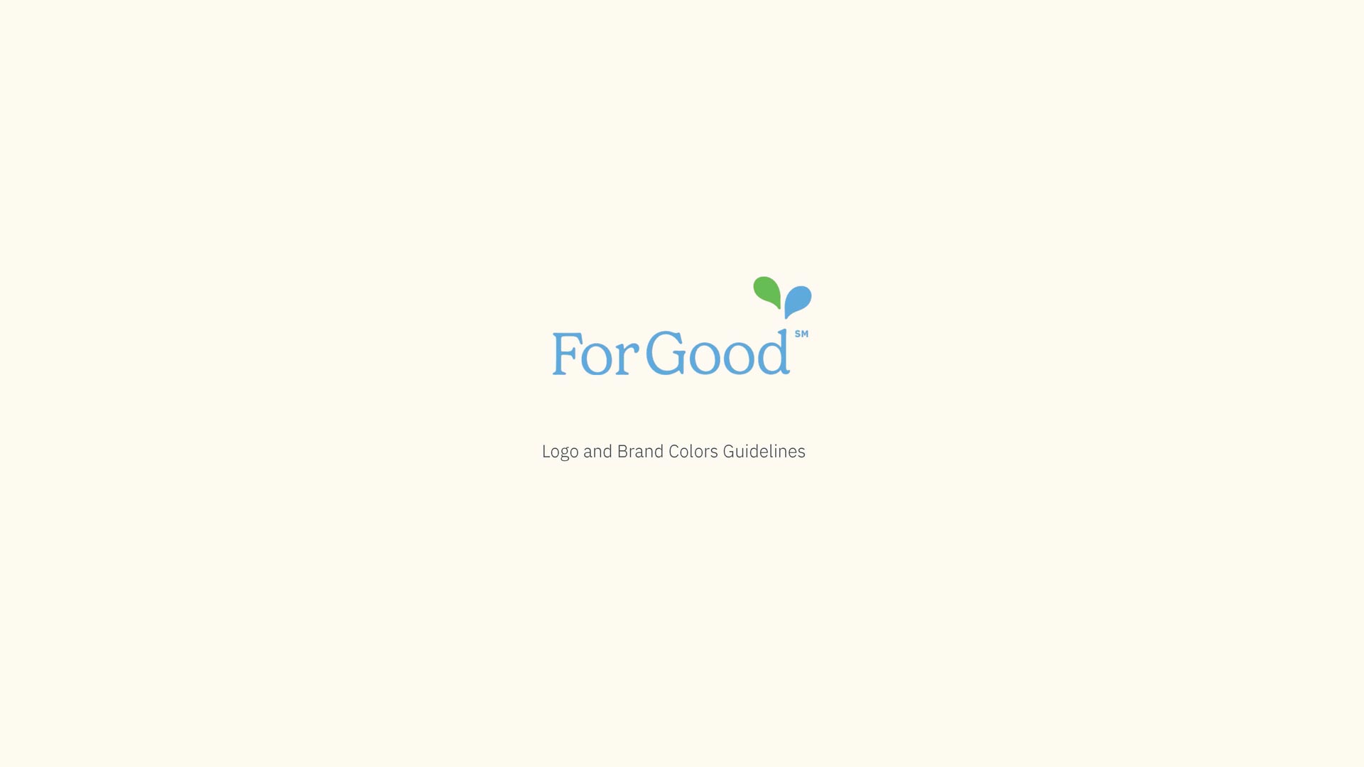 For Good brand guidelines, page 1