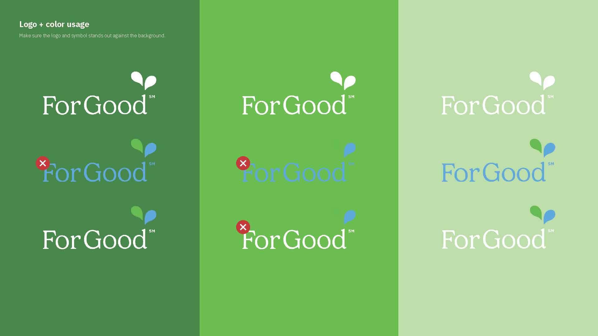 For Good brand guidelines, page 7