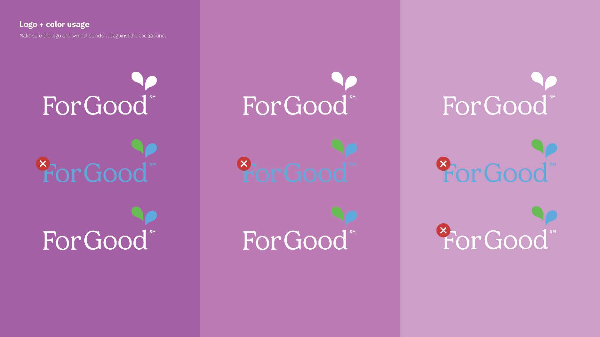 For Good brand guidelines, page 8