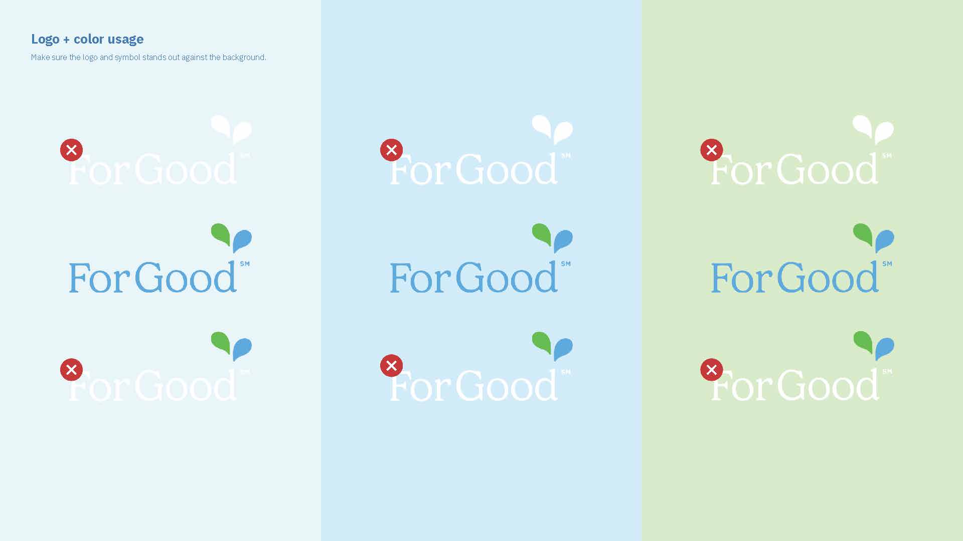 For Good brand guidelines, page 9