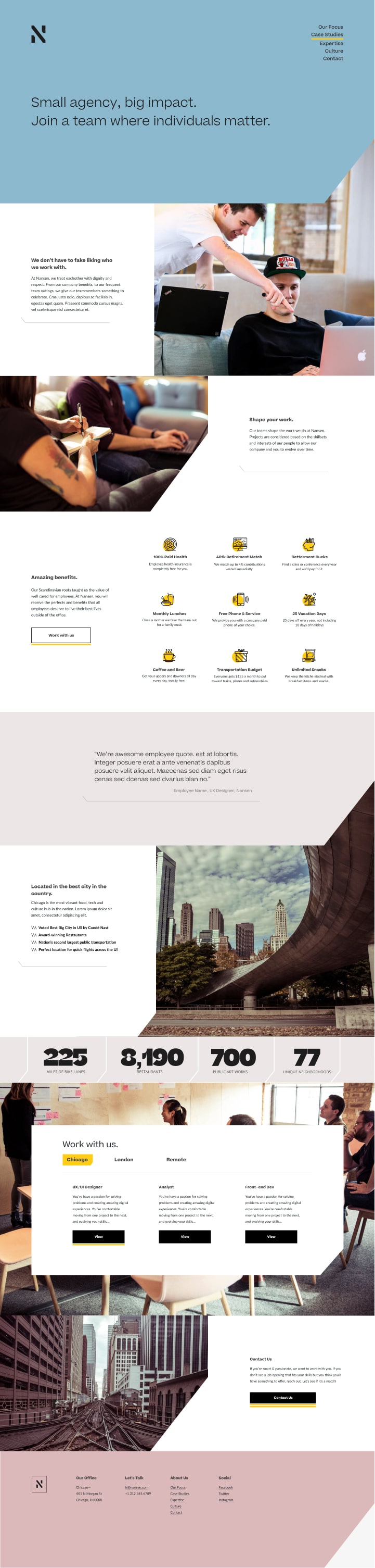 Wireframe – Our Culture page