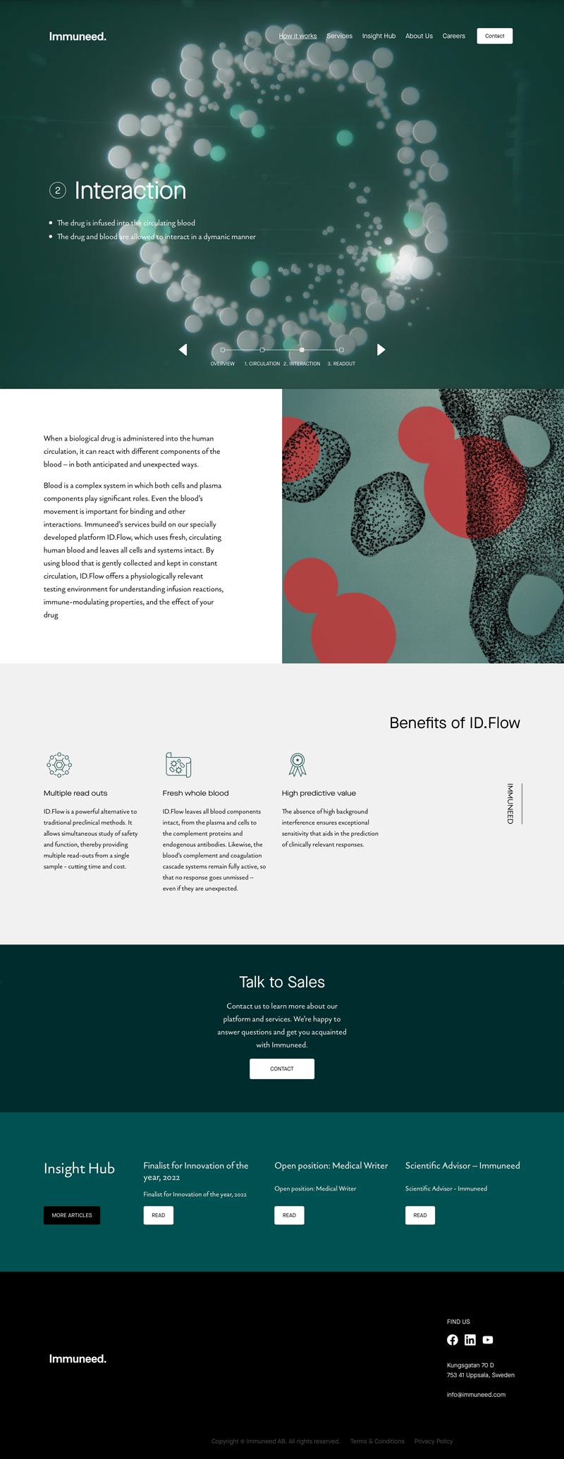 Immuneed web page, how it works