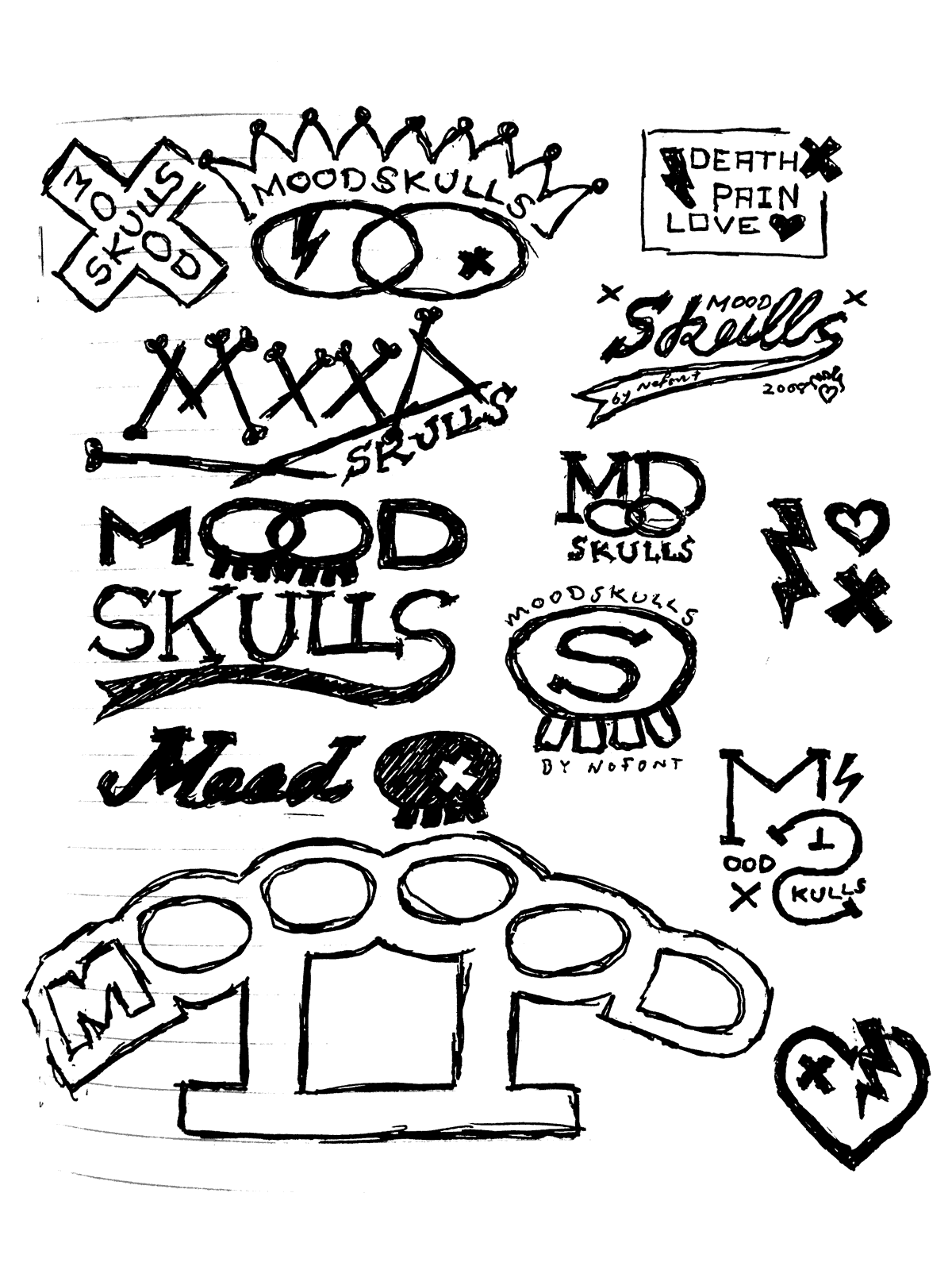 Hand-drawn sketches