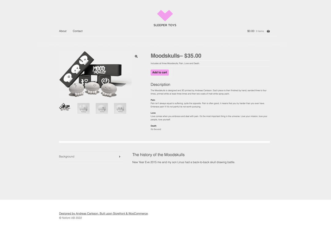 Sleepertoys site, product page
