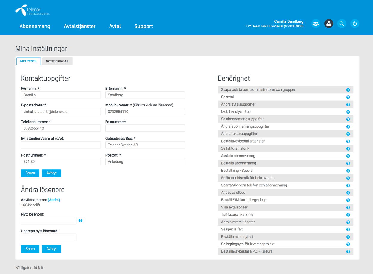 Old subscription settings